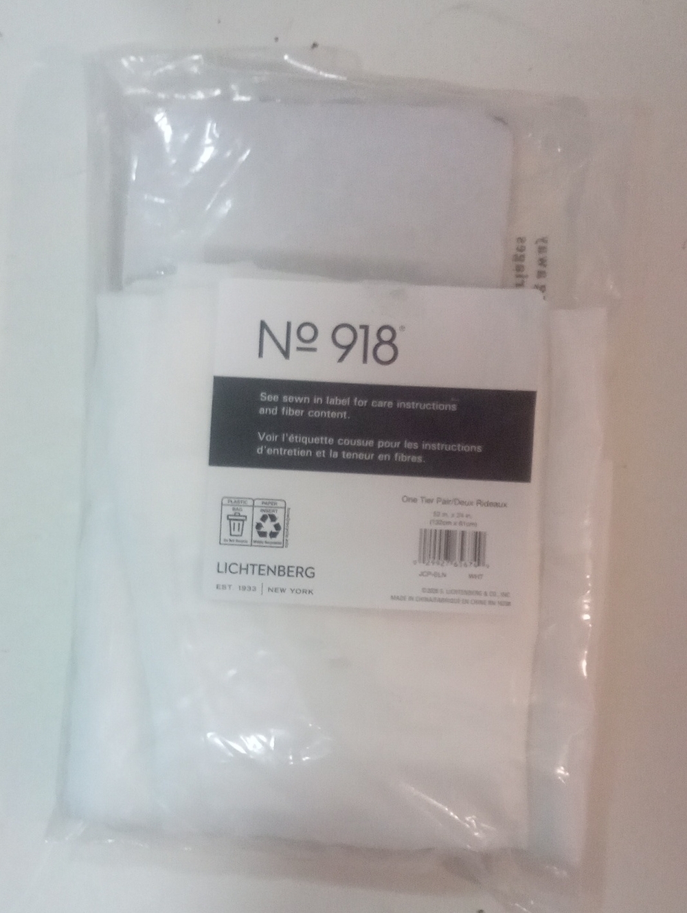 No 918; Embroidered Ivory Sheer Tier Curtain Pair NWT $40
